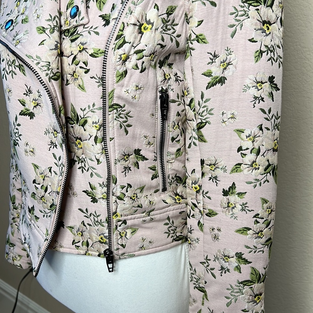 BLANKNYC Pink Floral Embroidered Moto Jacket - Picture 7 of 14